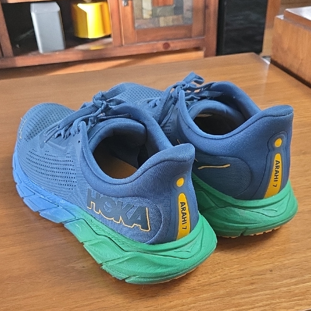 Hoka Mens Sneakers in Blue and Green